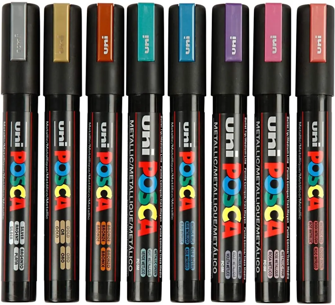 Posca Uni PC-5M Paintmarker - 5mm - 8 Stuks Metallic