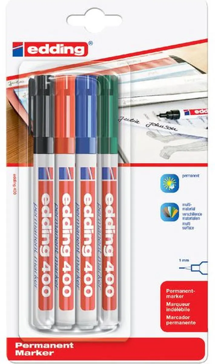 edding 400 Viltstift - 1mm - 10 Stuks - Assorti