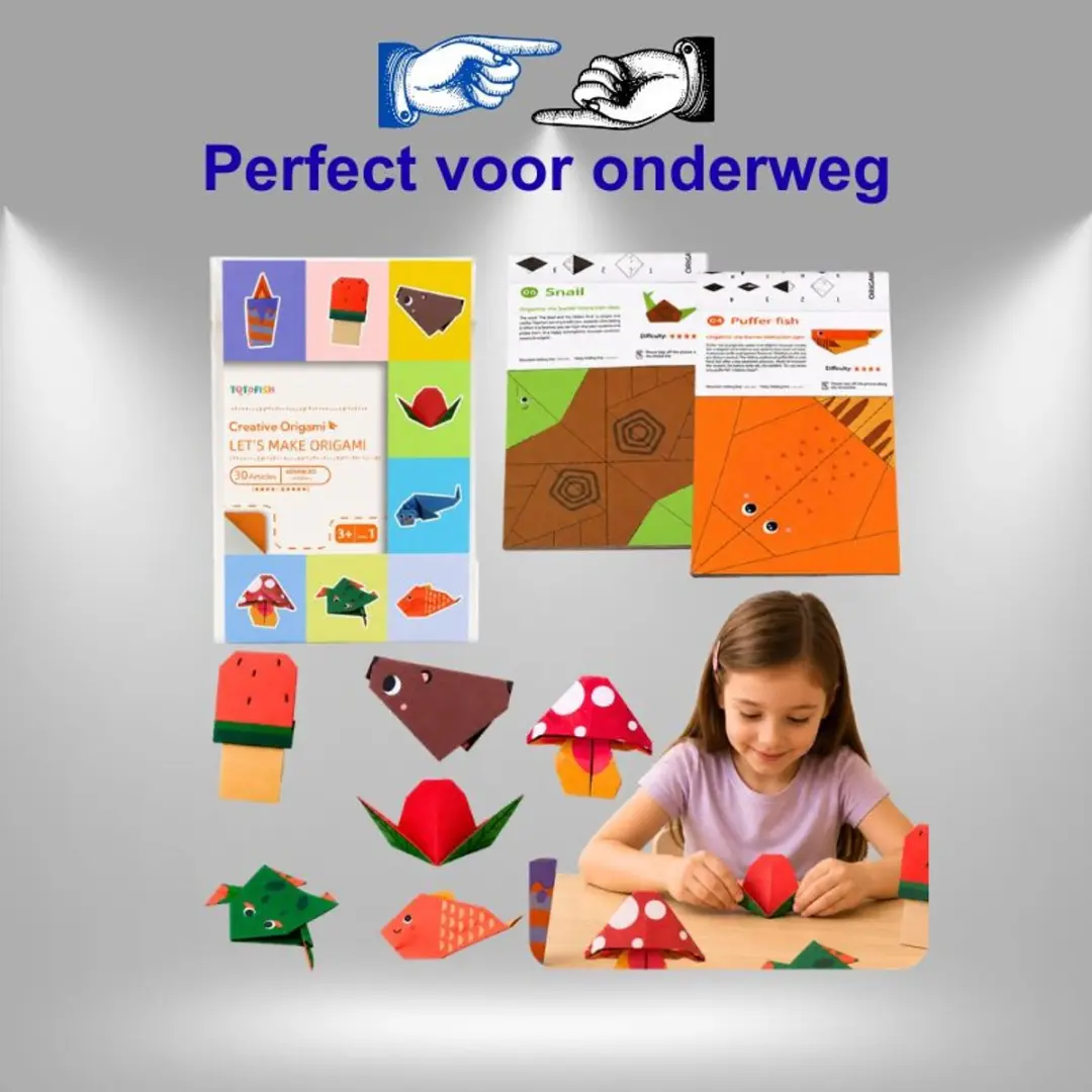 Lean Toys Origami Set - 30 Vouwpapieren - Veelkleurig