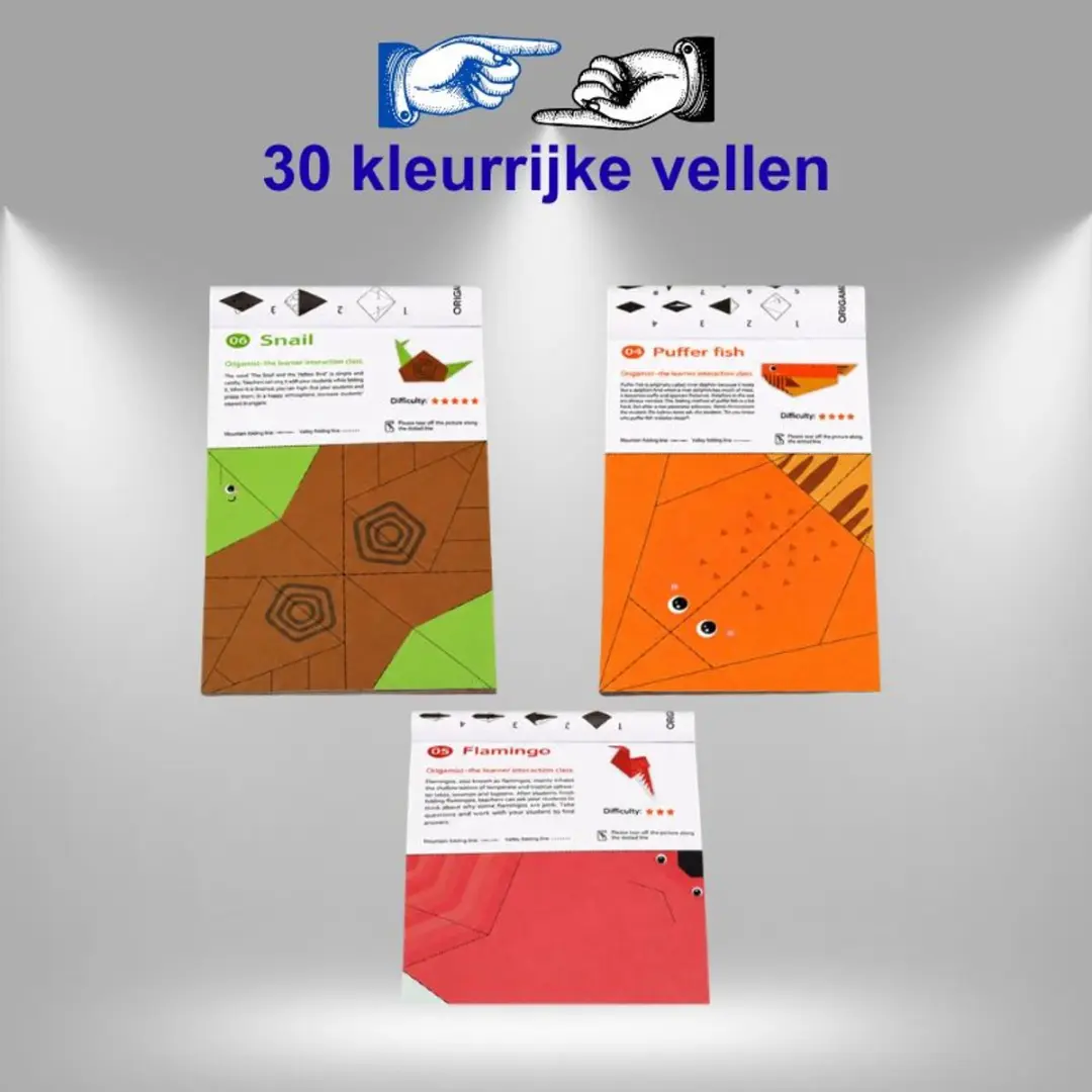 Lean Toys Origami Set - 30 Vouwpapieren - Veelkleurig