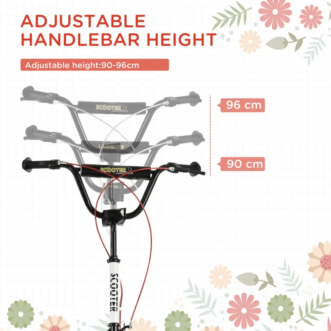 Homcom Kinderstep 16 Inch Wit - Hoogteverstelbaar
