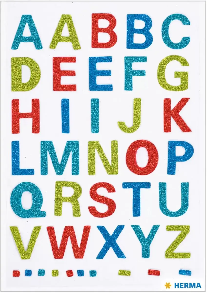 Herma Alfabet Stickers 15mm - 6 Vellen - Regenboog - Watervast
