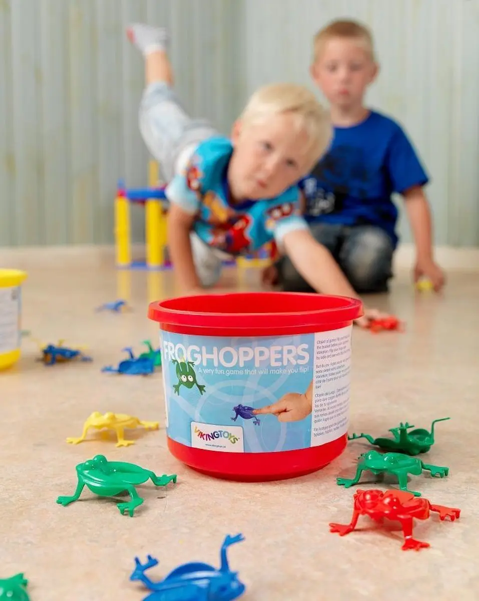 Viking Toys Froghoppers Kikkerspel 16 Kleurrijke Kikkers - 1101