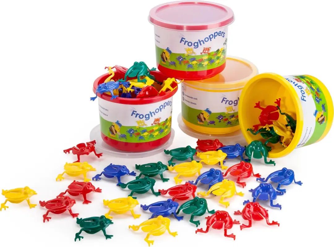 Viking Toys Froghoppers Kikkerspel 16 Kleurrijke Kikkers
