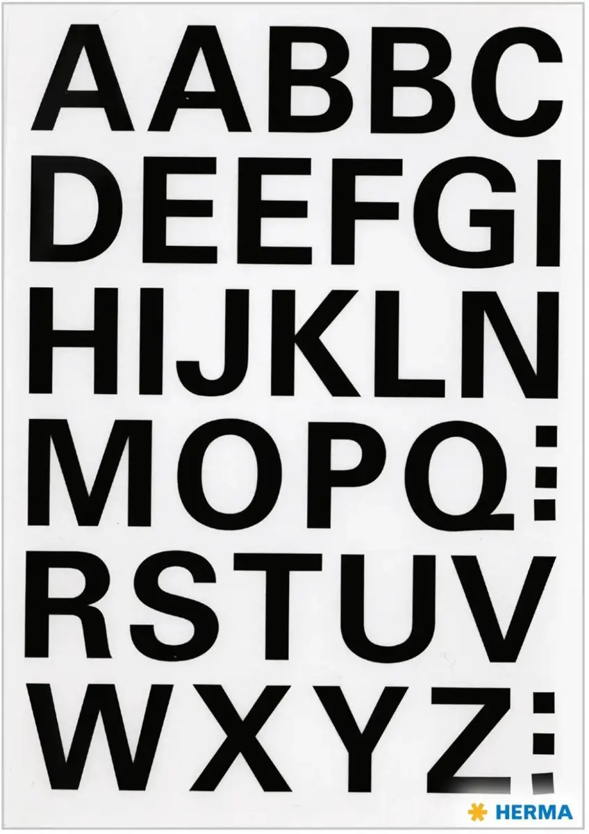 Herma Alfabet Stickers 15mm Zwart - 6 Vellen