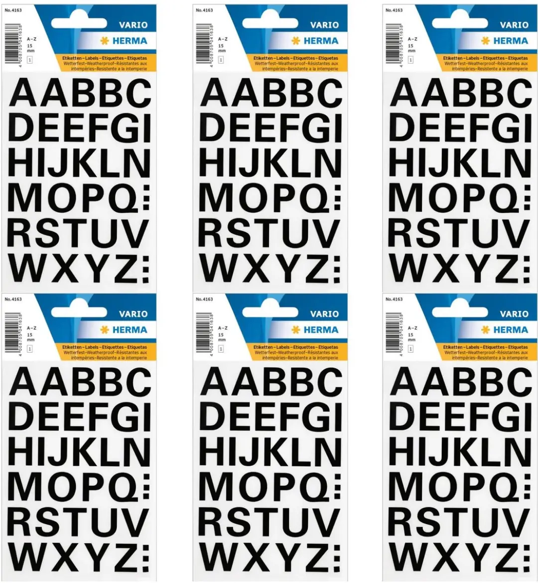 Herma Alfabet Stickers 15mm Zwart