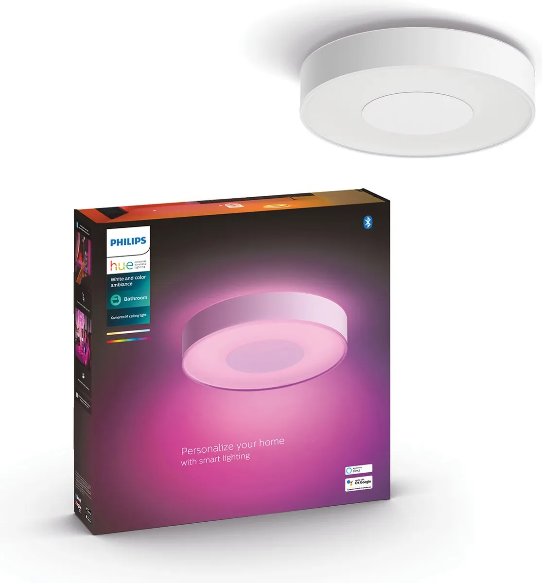 Philips Hue Xamento Badkamerplafondlamp 38cm - RGBW Wit