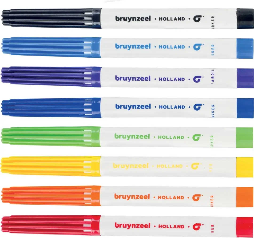 BRUYNZEEL Teens Textielstiften - 6 Stuks Assorti