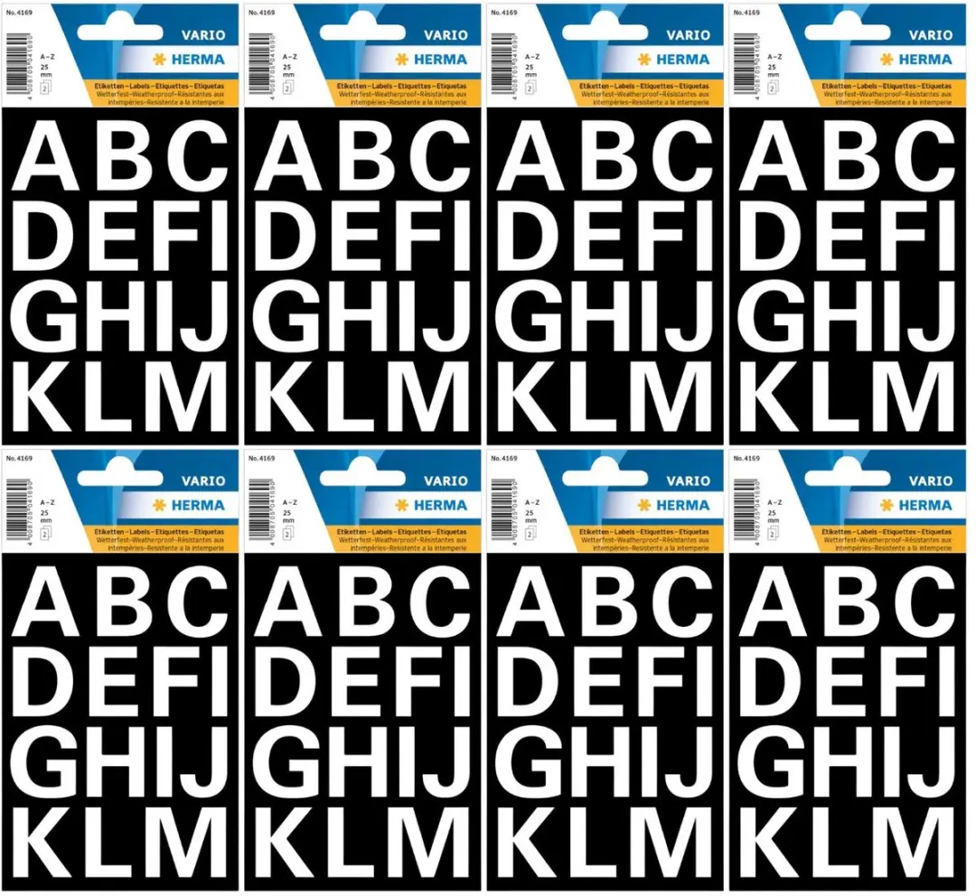 Herma Alfabet Stickers A-Z Mat Wit 25mm