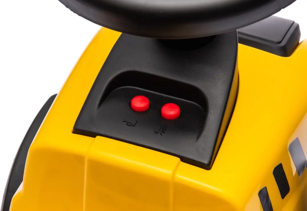 Eco Toys CAT Tractor Loopauto - Geel/Zwart - Met Aanhanger