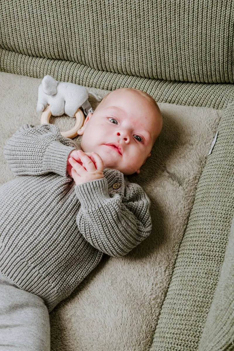 Baby's Only Houten Rammelaar Olifant - Zilvergrijs