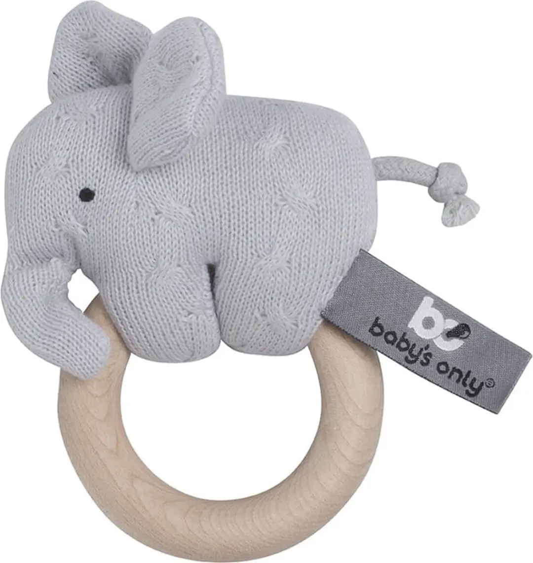 Baby's Only Houten Rammelaar Olifant