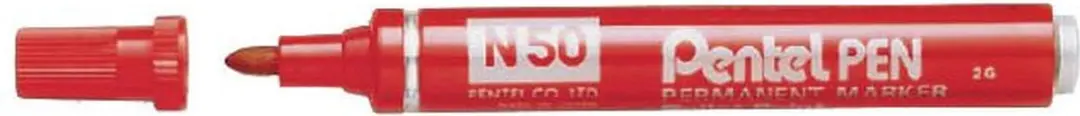 Pentel N50-B Kogelpunt Marker - Rood - 12 Stuks