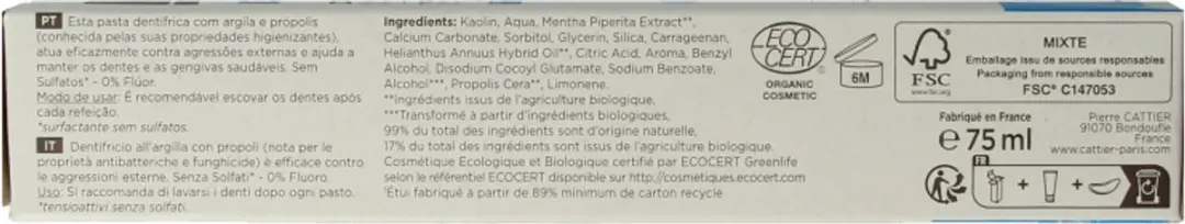 Cattier Propolis Tandpasta 75ml