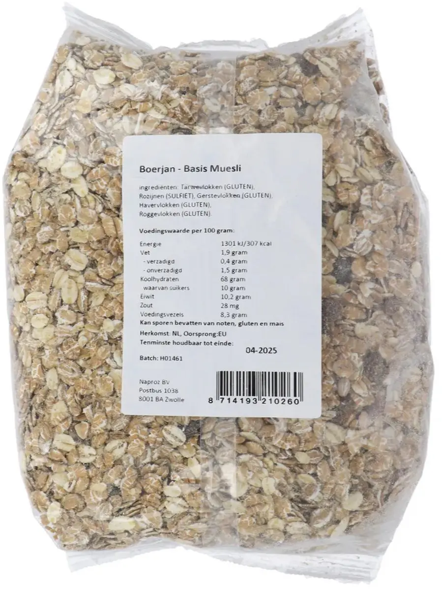 Boerjan Basis Muesli 1kg
