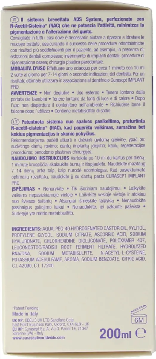 Curasept ADS DNA Implant Pro Mondspoelmiddel 200ml