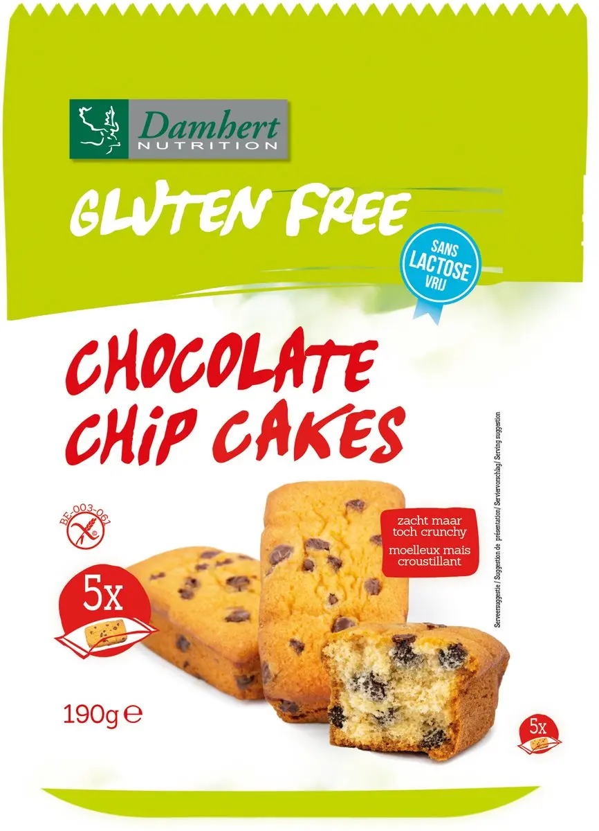 Damhert Glutenvrije Lactosevrije Choco Chip Cakes 190g
