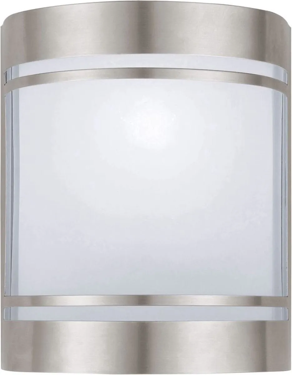 Eglo Rosada-E Wandlamp Buiten E27 - 40W - Roestvast Staal/Wit