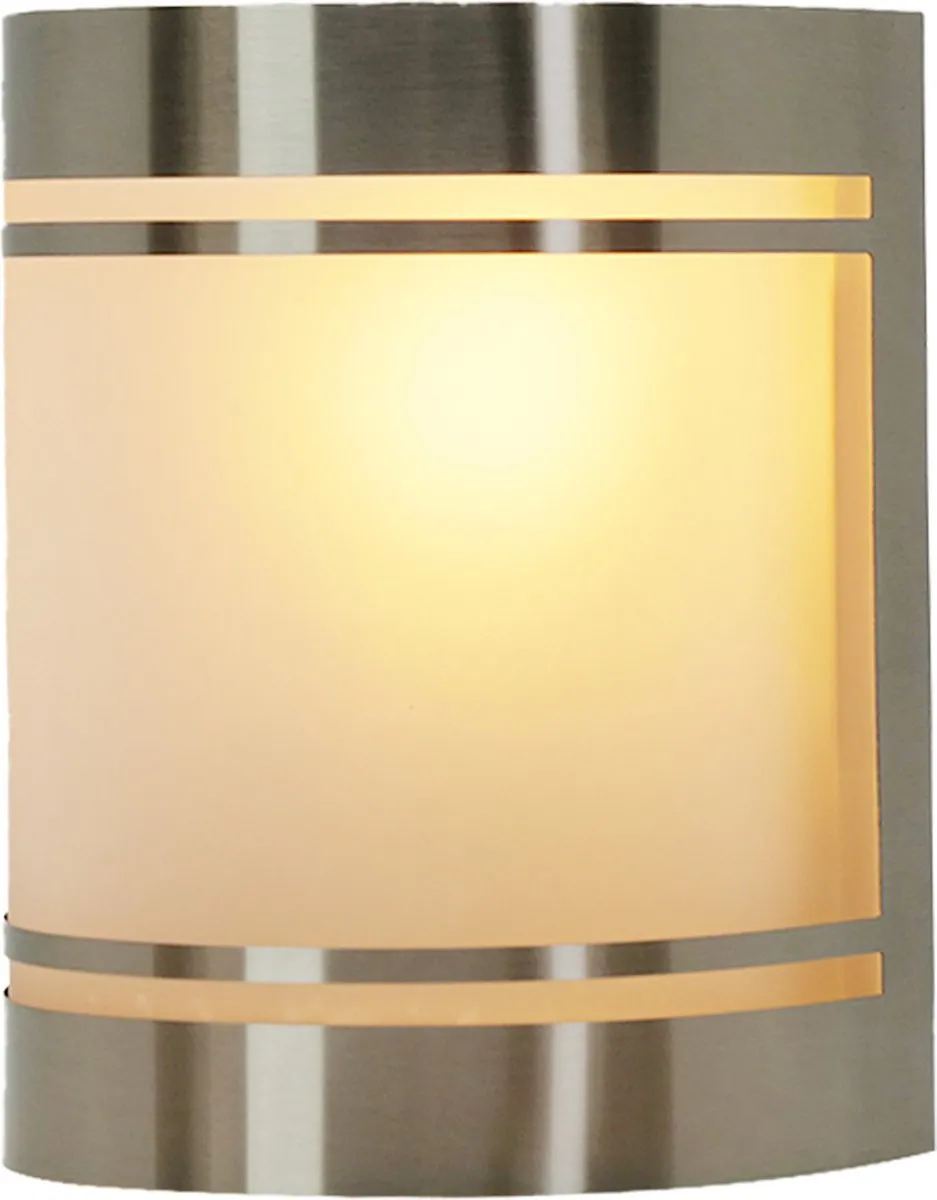 Eglo Rosada-E Wandlamp Buiten E27 - 40W - Roestvast Staal/Wit