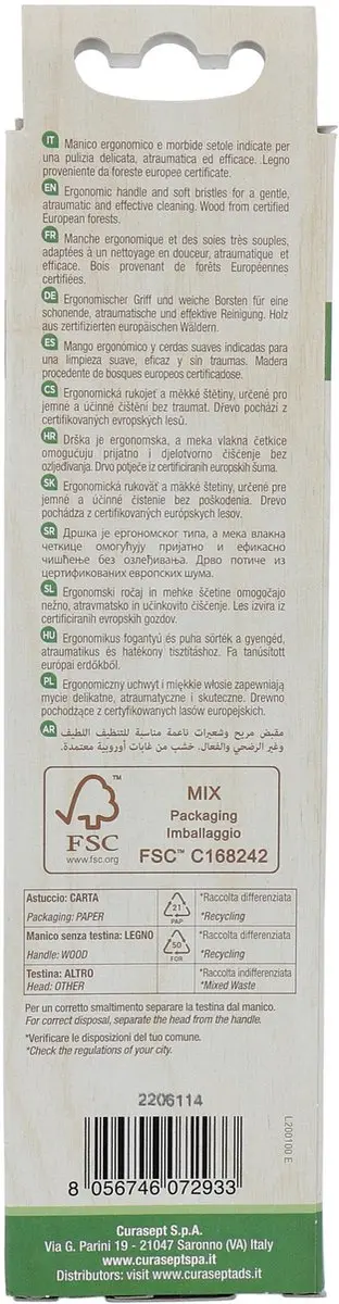 Curasept Ecobio Greenwood Tandenborstel Soft - Hout