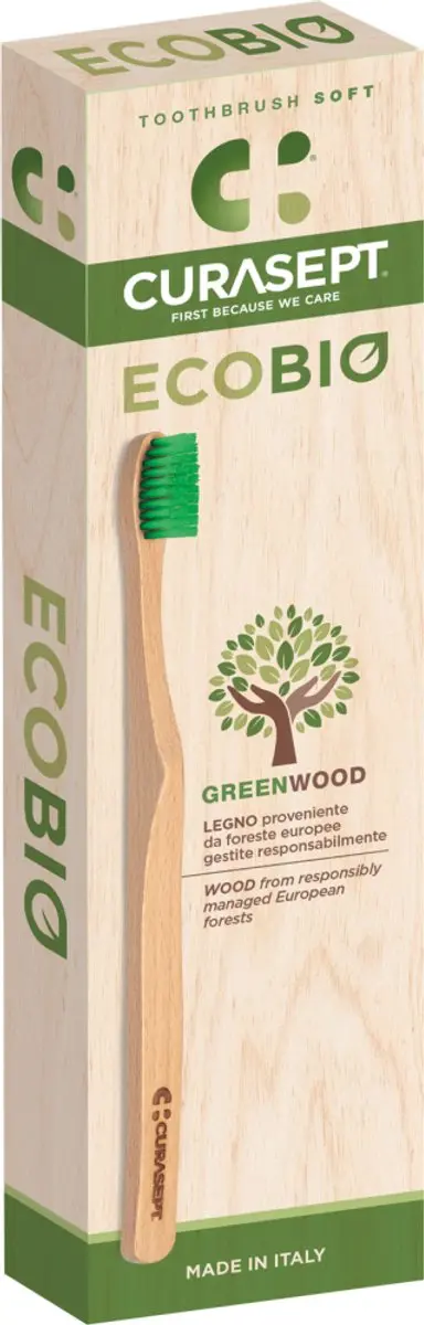 Curasept Ecobio Greenwood Tandenborstel Soft - Hout