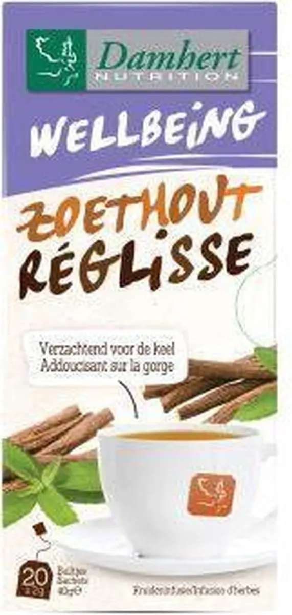 Damhert Tea Time Zoethout Thee Bio 20 Zakjes