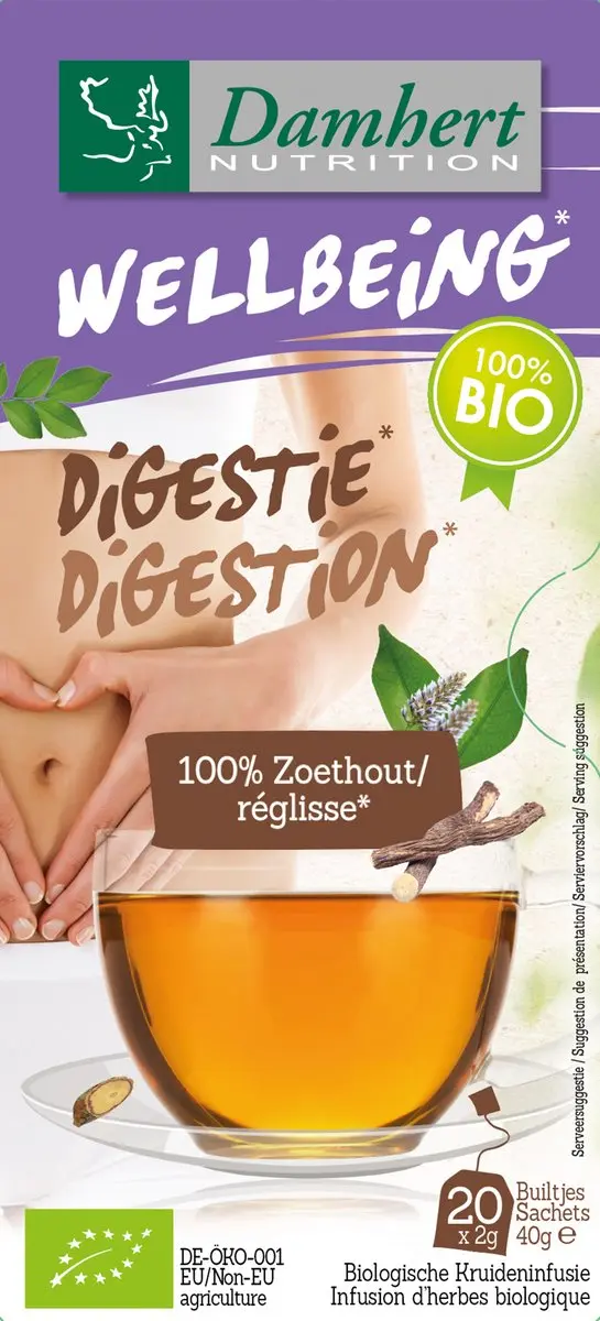 Damhert Tea Time Zoethout Thee Bio 20 Zakjes