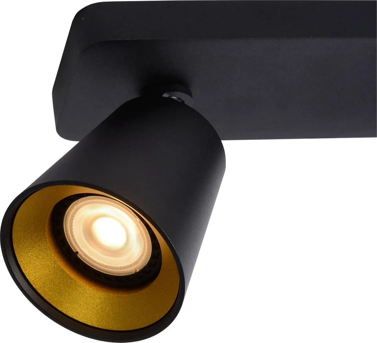 Lucide TurnOn Plafondspot LED Dim-to-Warm GU10 2x5W - Zwart