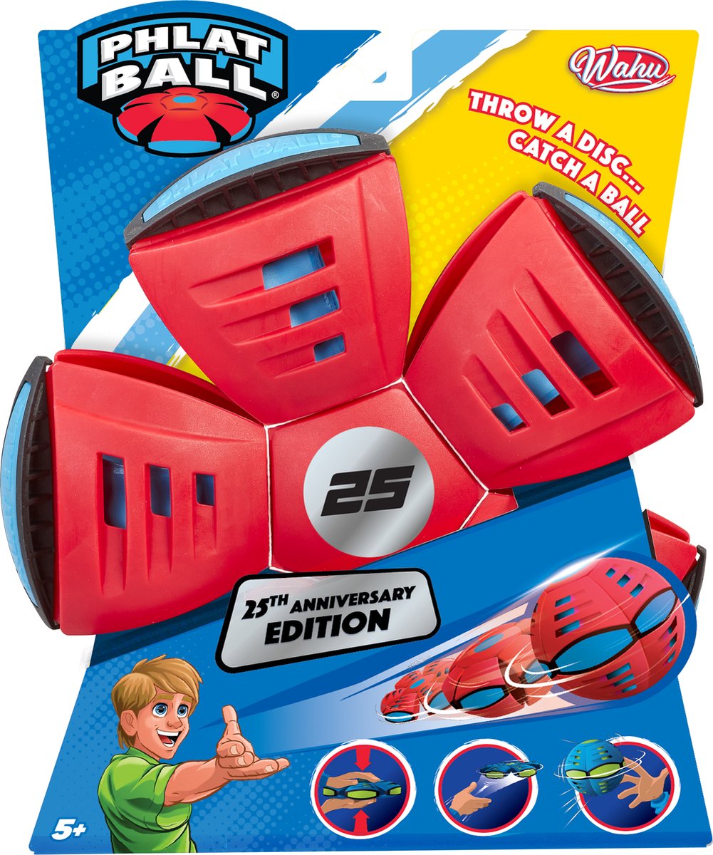 Goliath Phlat Ball Classic Rood - Vang- en werpspel - Gooi een schijf, vang een bal! - 25 jaar editie!