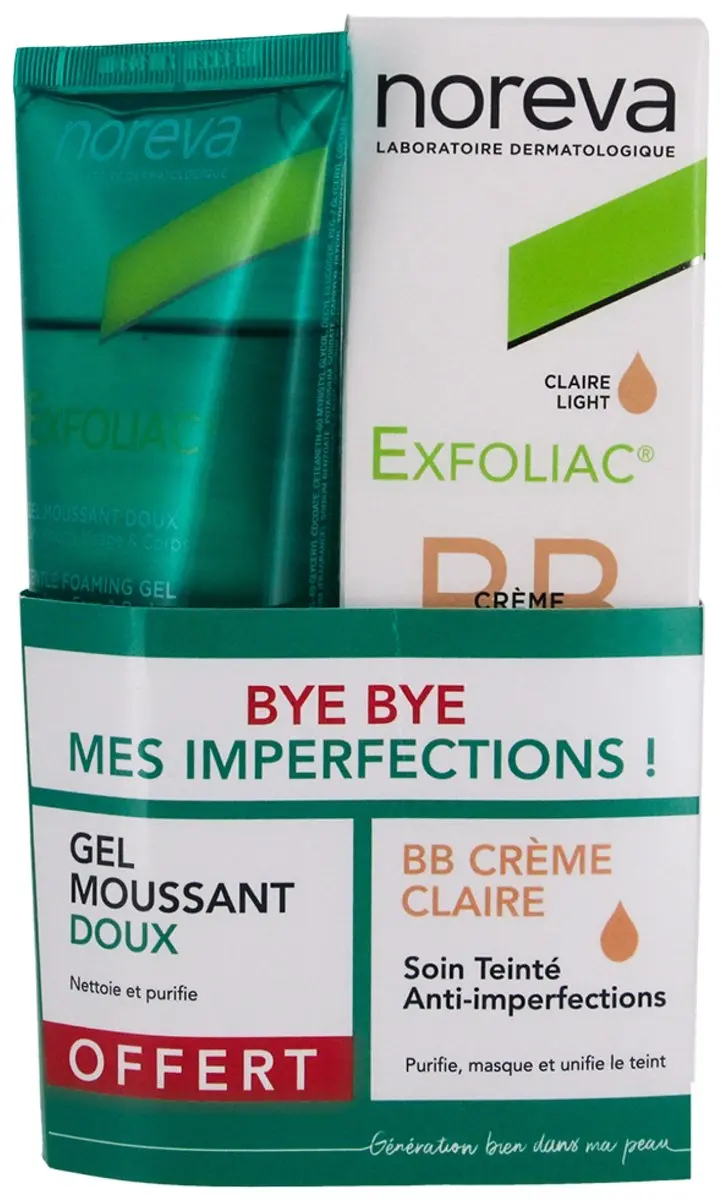 NOREVA Exfoliac BB Cream 30ml + Gentle Foaming Gel 100ml