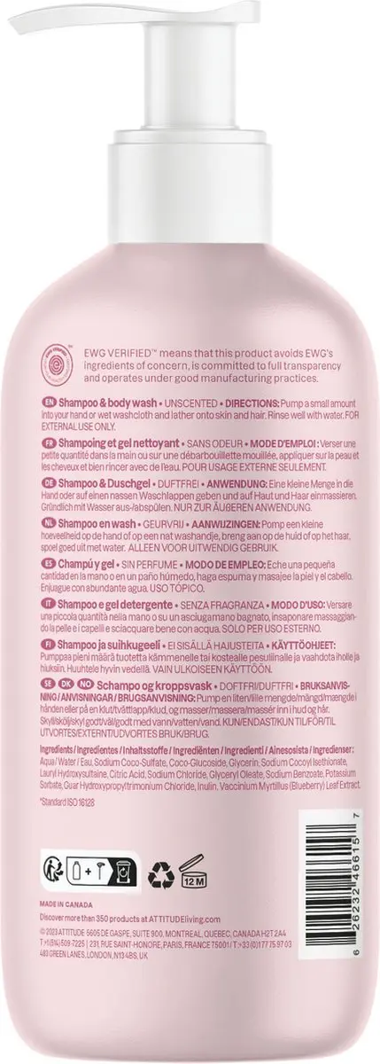 Attitude Baby Leaves Shampoo & Body Wash 473ml