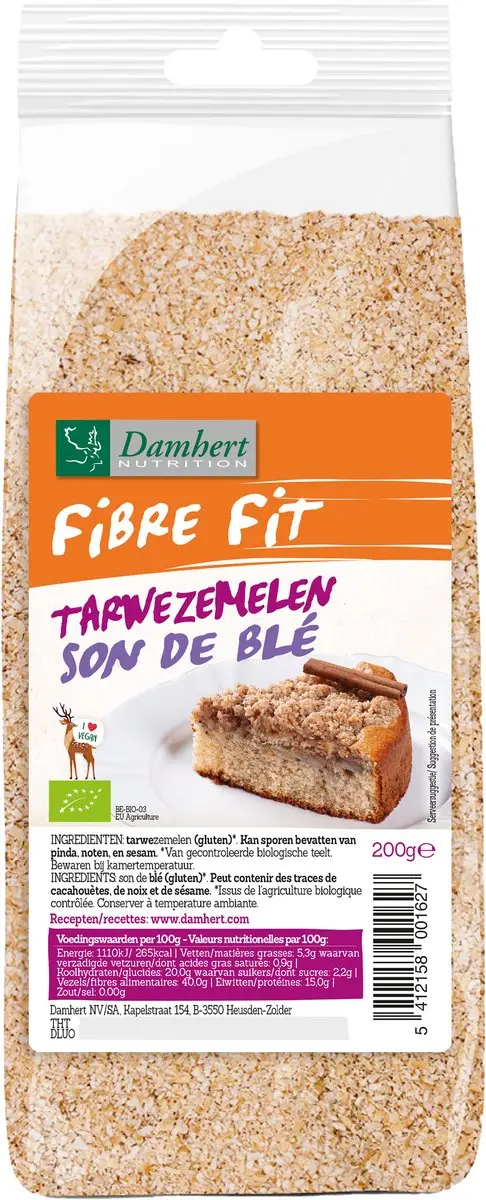 Damhert Fibre Fit Tarwezemelen 200g - Rood