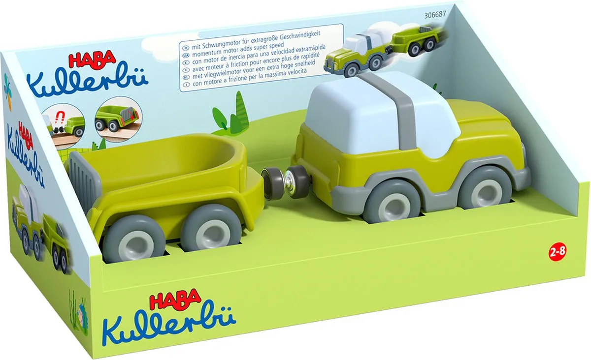 HABA Kullerbü Terreinwagen met aanhanger Multikleur