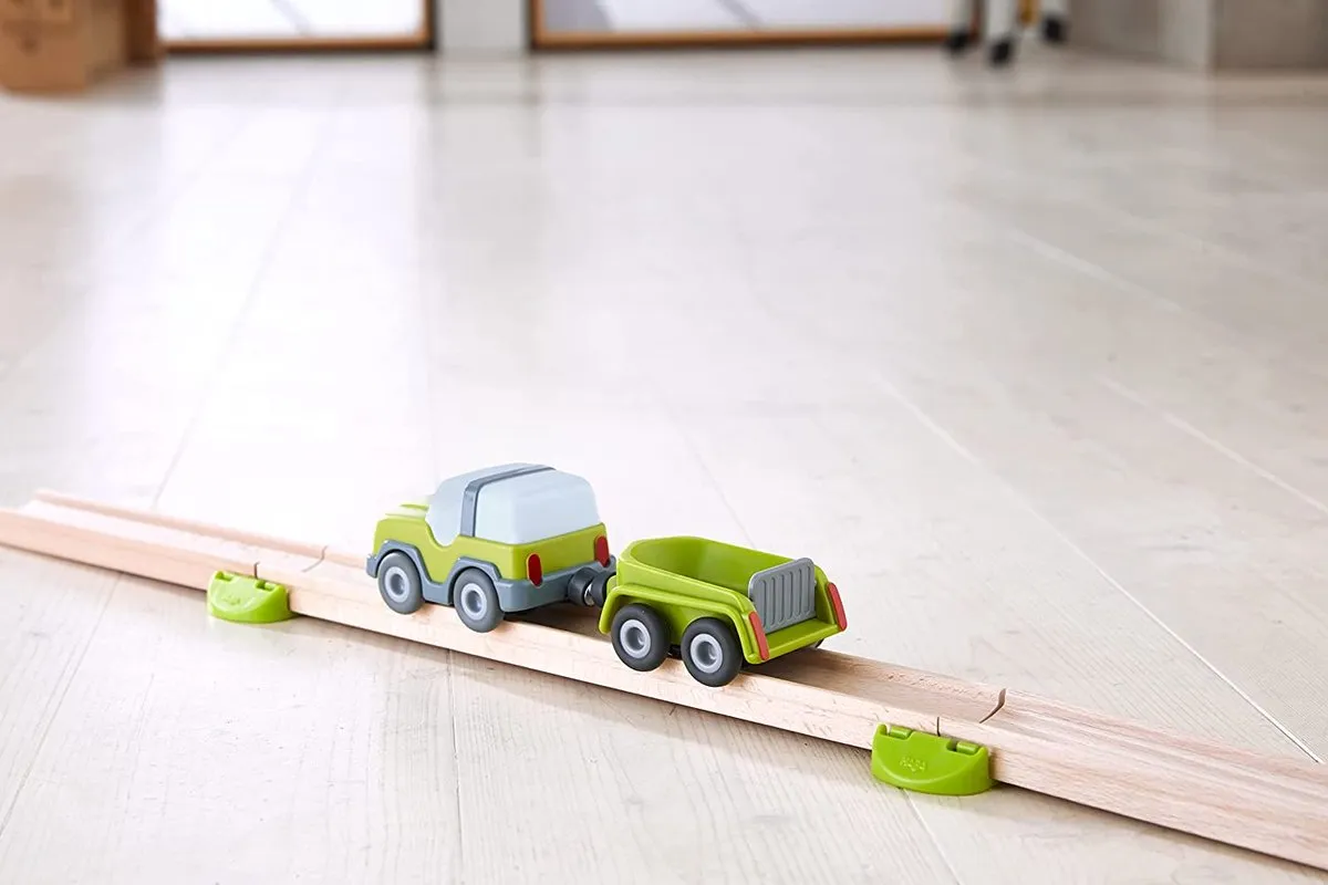 HABA Kullerbü Terreinwagen met aanhanger Multikleur