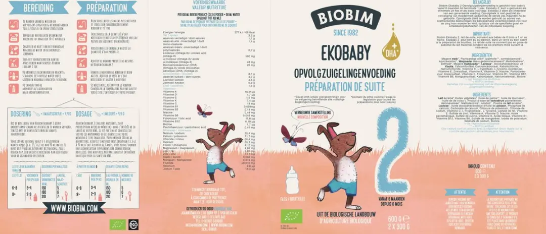 Biobim Ekobaby Zuigelingenvoeding 600g