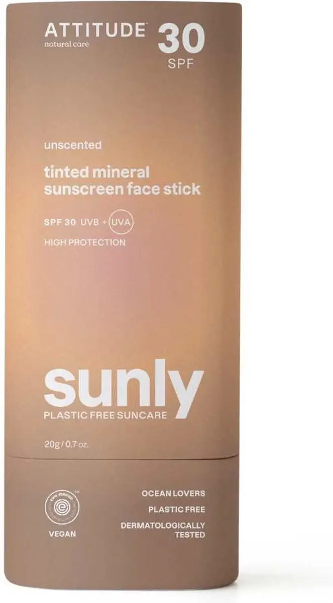 Attitude Sunly Tinted Face Stick Mineral Sunscreen SPF30 20g
