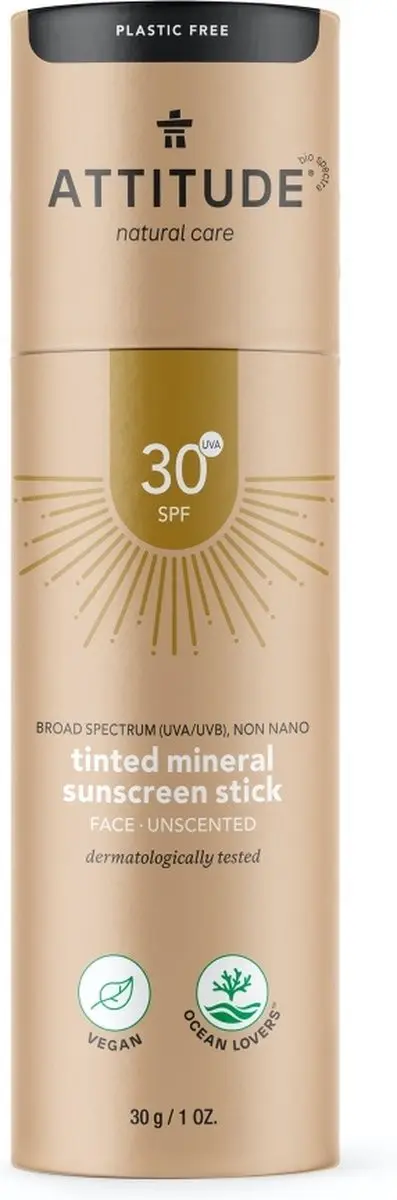 Attitude Sunly Tinted Face Stick Mineral Sunscreen SPF30 20g