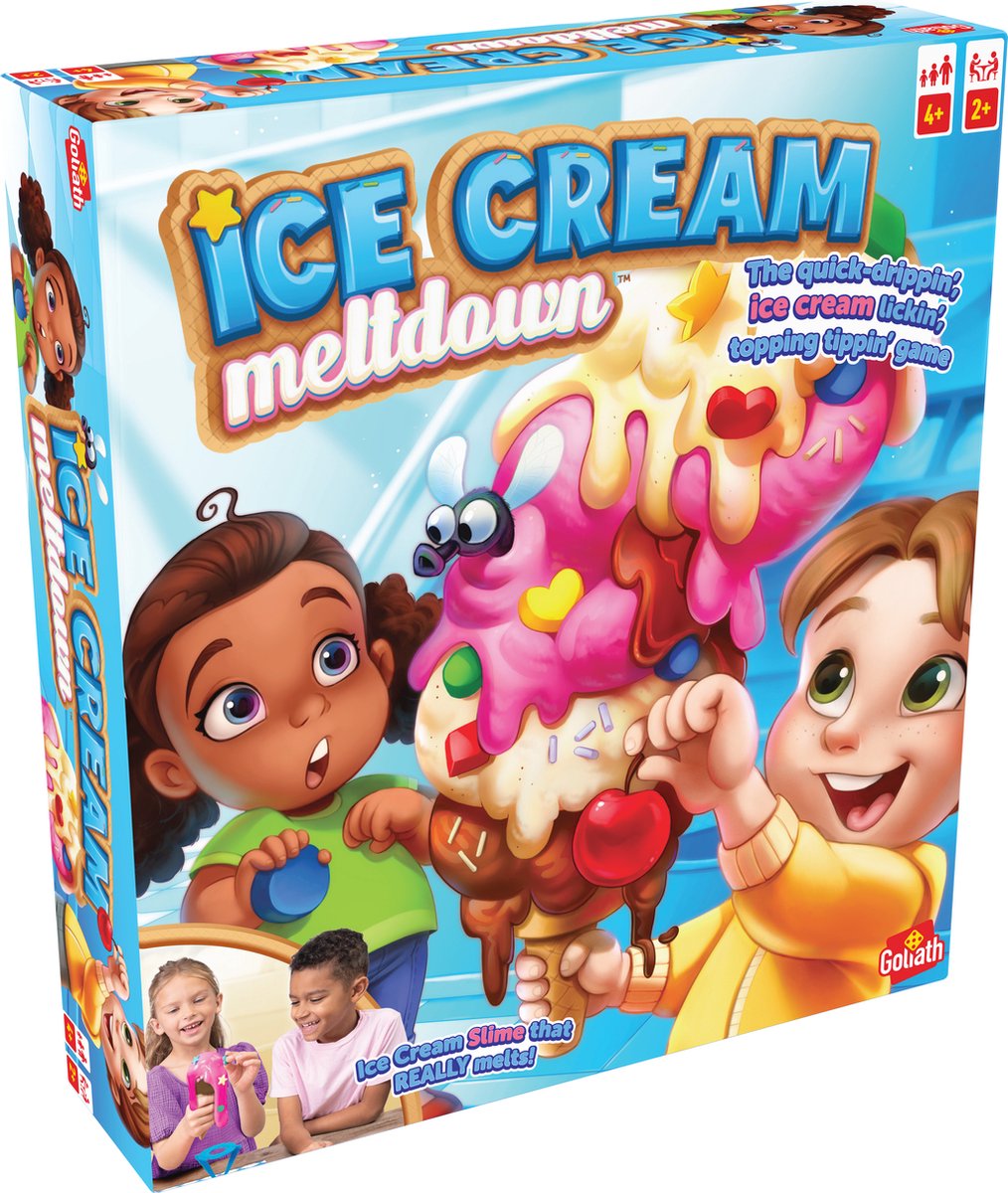 Goliath Ice Cream Meltdown - Actiespel - Kinderspel - Versier het ijsje met alle toppings voor het ijs-slijm smelt!