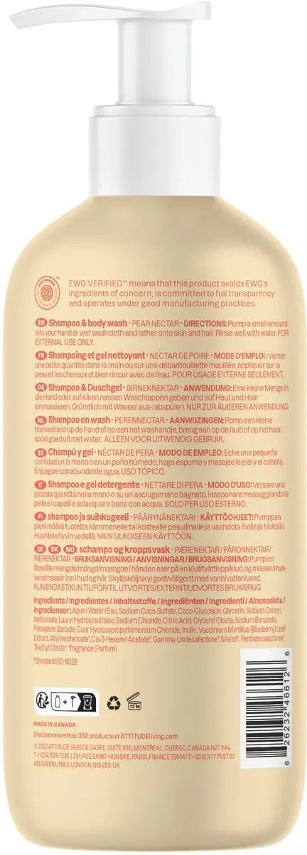 Attitude Baby Leaves Shampoo & Body Wash Pear Nectar 473ml
