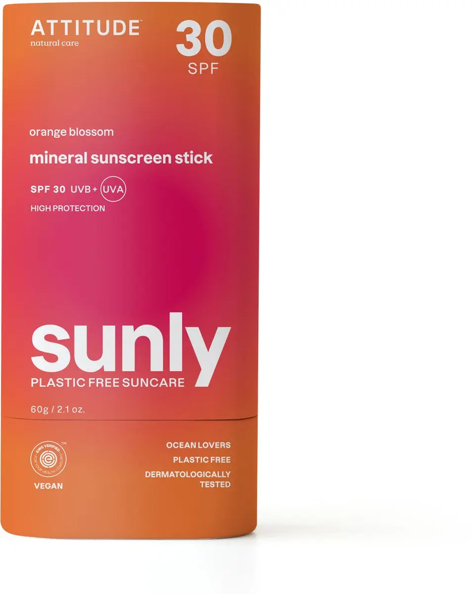 Attitude Sunly Zonnebrandstick SPF30 60g - Oranjebloesem