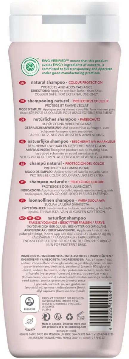 Attitude Super Leaves Shampoo Kleurbescherming 473ml