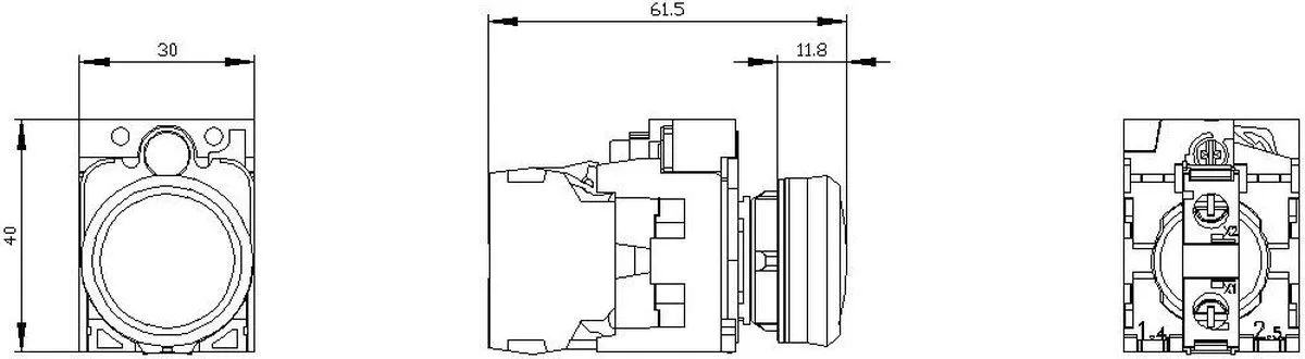 Siemens 3SU1102-6AA30-1AA0 Verlichte melder Plat Geel 24 V/AC, 24 V/DC 1 stuk(s)