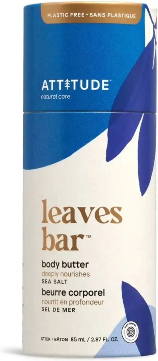 Attitude Leaves Bar Plasticvrije Body Butter Stick Sea Salt 85ml