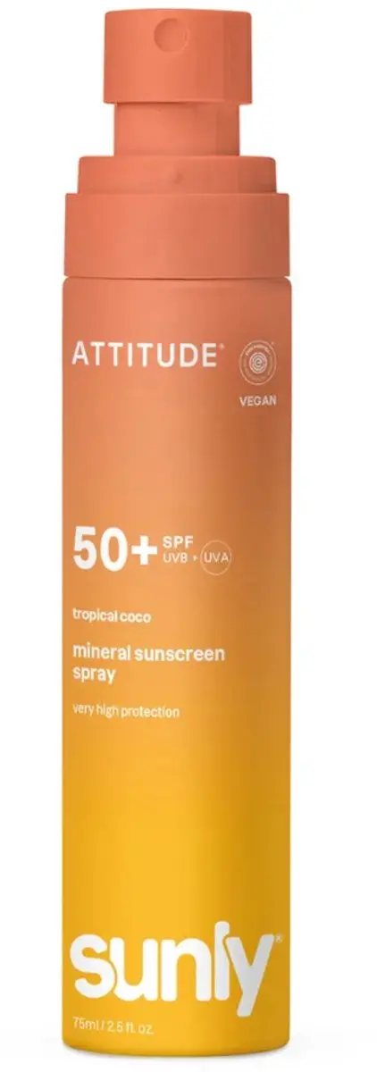 Attitude Sunly Zonnebrandspray SPF50 Tropical Kokos 75ml