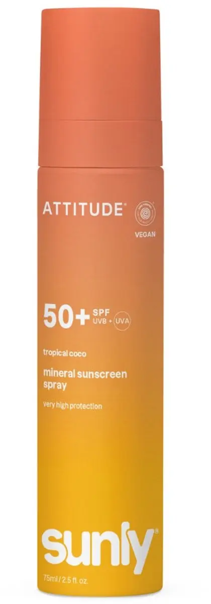 Attitude Sunly Zonnebrandspray SPF50 Tropical Kokos 75ml