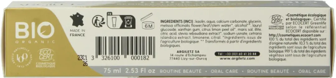 Argiletz Citroen Tandpasta 75ml