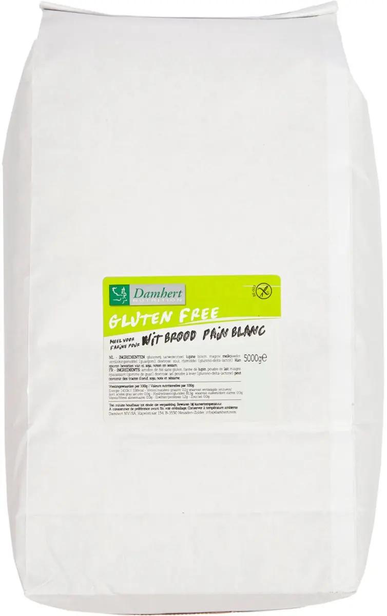 Damhert Glutenvrije Broodmix Wit 5000g - Rood