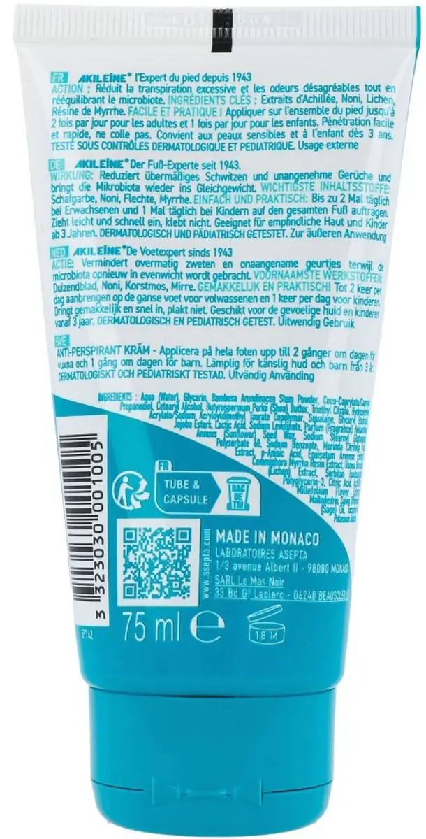 Akileine Anti-Transpiratiecrème 50ml