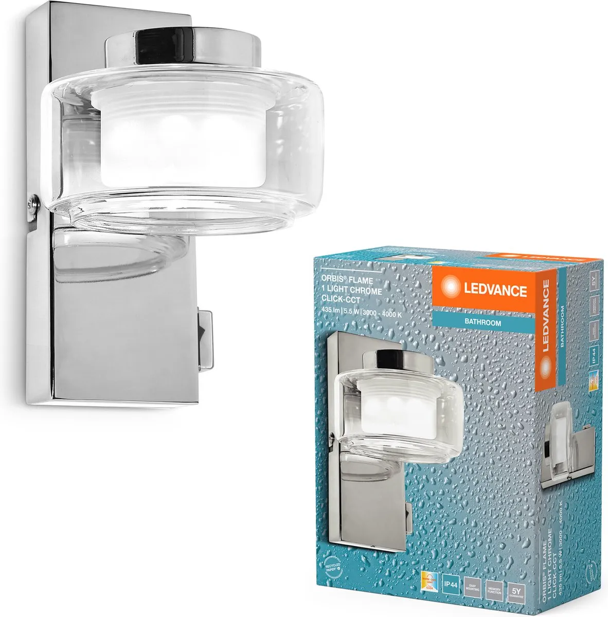 LEDVANCE Orbis Flame Wandlamp 5,5W 350lm IP44
