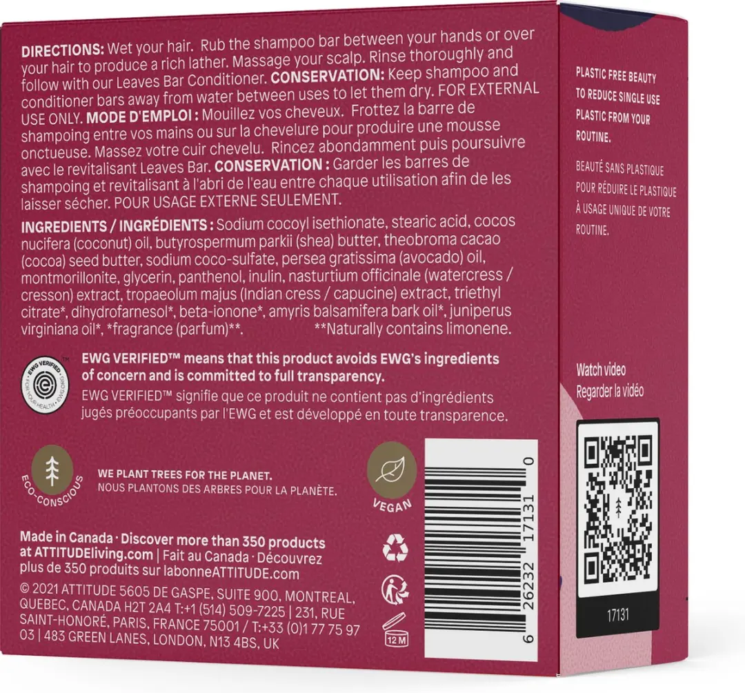 Attitude Leaves Bar Voedende Shampoo Sandalwood 113g